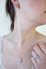 Sady šperkov - Súprava šperkov Snežienka s vlatvínom a zirkónmi v bielom a žltom zlate - 14929160_
