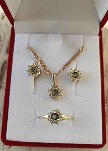 Sady šperkov - Súprava šperkov Snežienka s vlatvínom a zirkónmi v bielom a žltom zlate - 14929163_