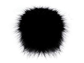 Galantéria - Kožušinový brmbolec s pútkom Ø6 cm (čierna) - 14928683_