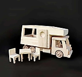 Hračky - Drevený karavan s nábytkom - 14929429_
