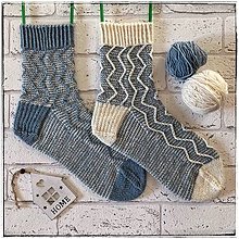 Ponožky, pančuchy, obuv - Ručne pletené dámske vlnené ponožky veľkosť 38/39 - 14931903_