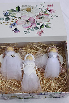 Dekorácie - Darčekové balenie 3 ručne šitých anjelov podľa želania - 14933035_