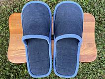 Ponožky, pančuchy, obuv - Modré denim papuče - 14933327_