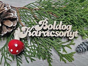Dekorácie - Vianočný nápis Boldog karácsonyt Maďarsky - 14934745_