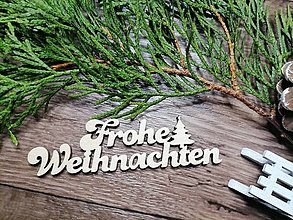 Dekorácie - Vianočný nápis Frohe Weihnachten po Nemecky - 14934746_