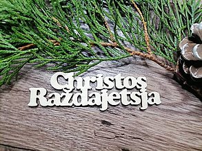 Dekorácie - Vianočný Rusínsky nápis Christos Raždajetsja - 14934754_