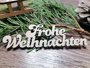 Dekorácie - Vianočný nápis Frohe Weihnachten po Nemecky - 14934763_