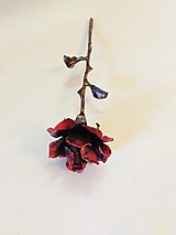 Dekorácie - kovaná ruža - červená - 14934133_