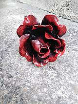 Dekorácie - kovaná ruža - červená - 14934151_
