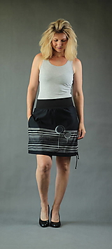 Sukne - Černá sukně s pružkou vel. L i na míru - 14931652_