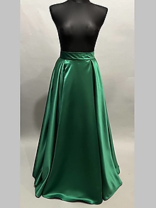 Sukne - Kruhova skladaná sukňa s rázporkom - zelená - 14937417_