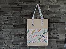 Nákupné tašky - Nákupná taška (Love biele) - 14935678_