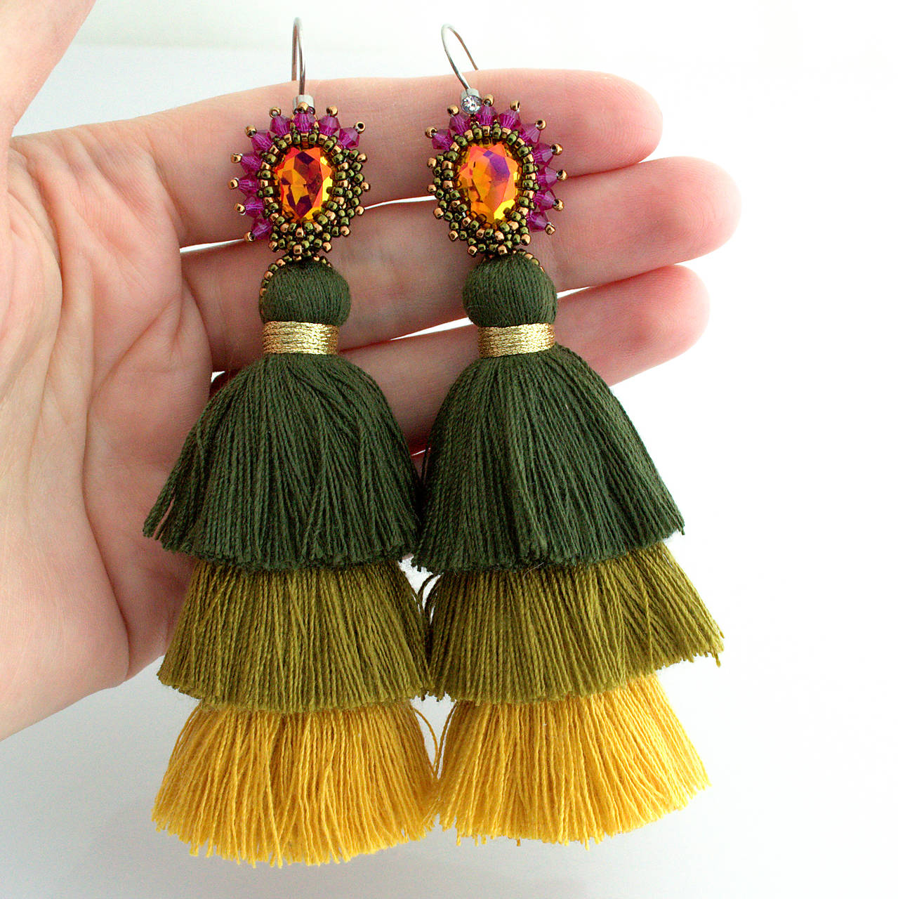 Jesenné strapcové náušnice