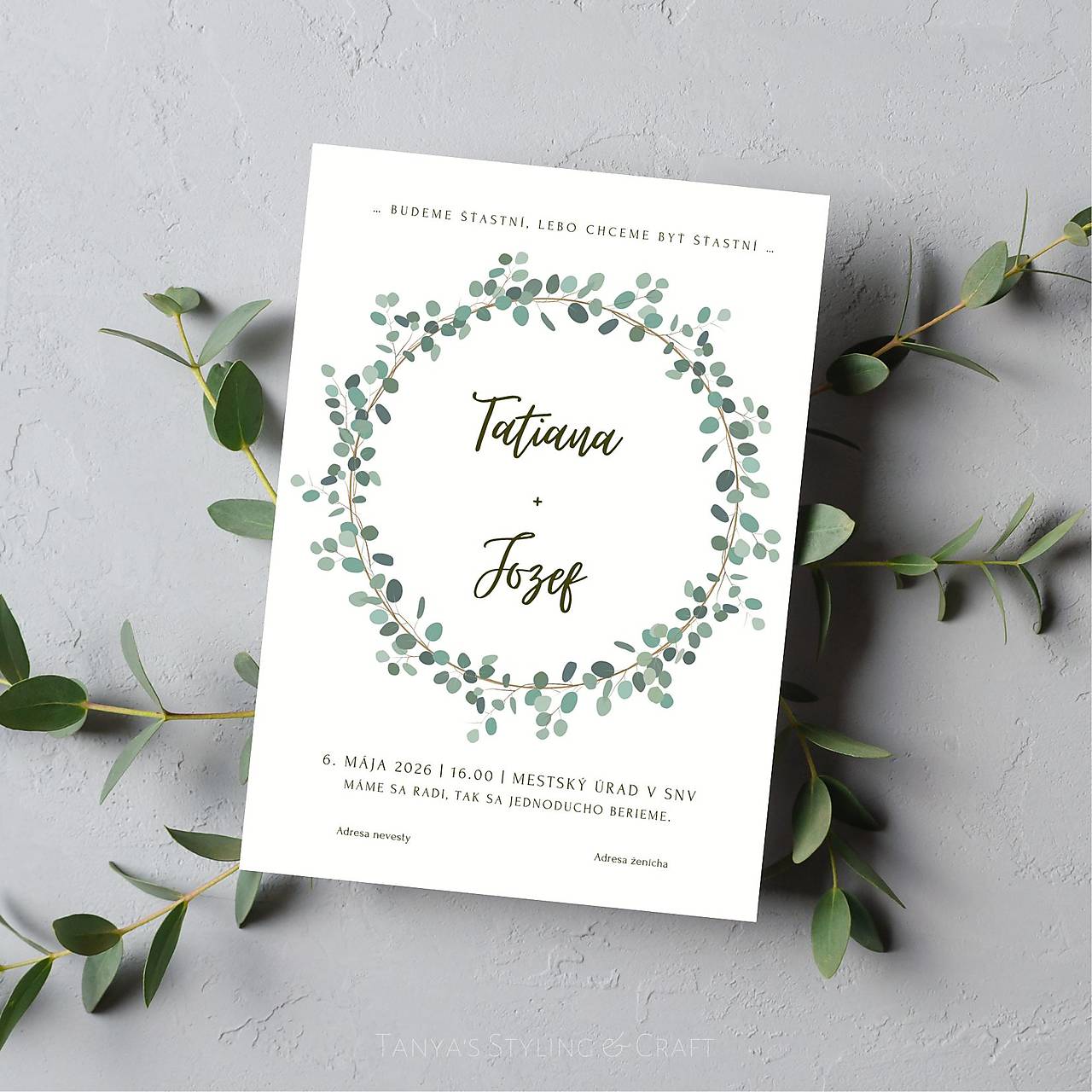 Prírodné svadobné oznámenie