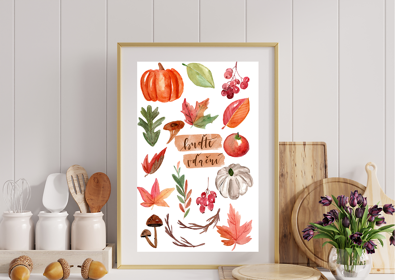 BUĎTE VĎAČNÍ - art print (A3)