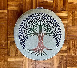 Úžitkový textil - Meditačný Vankúš "Modrý Strom Života" vysoký - 14936064_