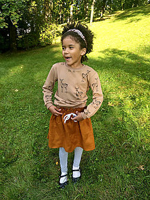 Detské oblečenie - Dievčenská ľanová sukňa ASHNAN, okrová - 14936849_