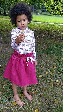 Detské oblečenie - Dievčenská ľanová sukňa ASHNAN, magenta - 14936882_