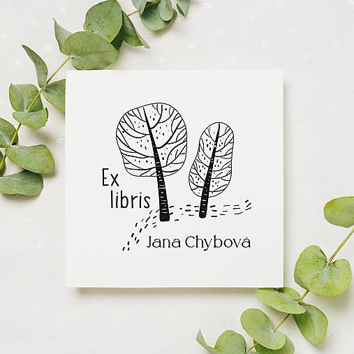 Papiernictvo - Pečiatka EX LIBRIS Stromy - 14940374_