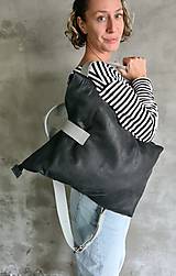 Batohy - ČIERNY kožený ruksak - 14941552_