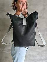 Batohy - ČIERNY kožený ruksak - 14941553_