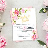 Kvetinkové svadobné oznámenie