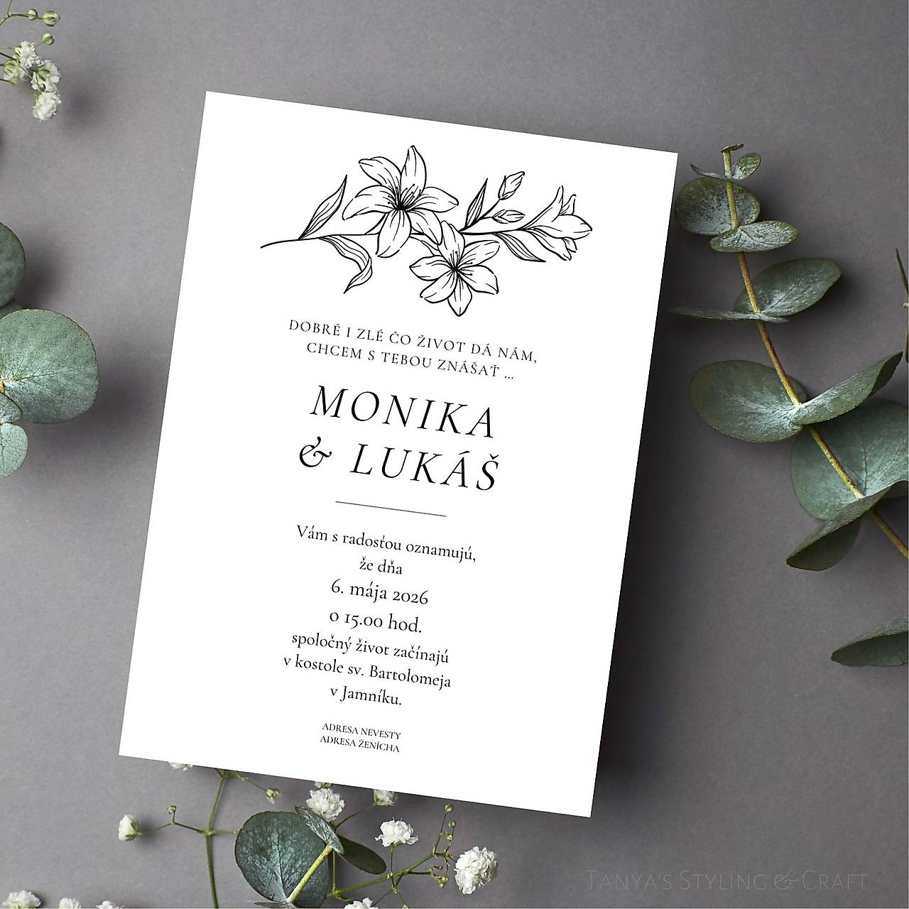 Ilustrované svadobné oznámenia