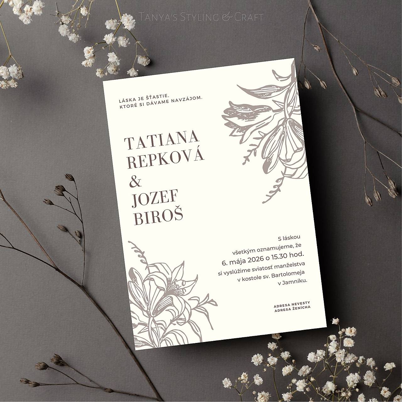 Ilustrované svadobné oznámenia