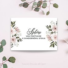 Papiernictvo - Kvetinkové svadobné oznámenie (Pozvanie k svadobnému stolu) - 14942525_