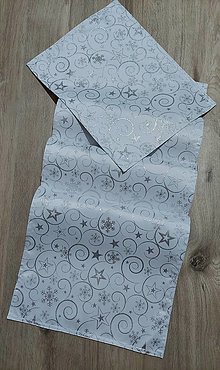 Úžitkový textil - Vianočná štóla s teflónovou úpravou (biela so striebornou) - 14942491_