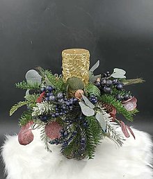 Svietidlá - Vianočný svietnik s pávím perím - 14942186_