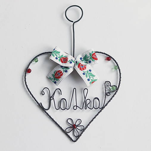 Detské doplnky - srdiečko s menom- folk 15cm - 14945202_