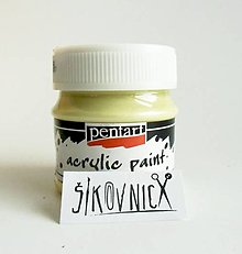 Farby-laky - Akrylová farba 50 ml, Pentart - perleťová, (žltá) - 14943235_