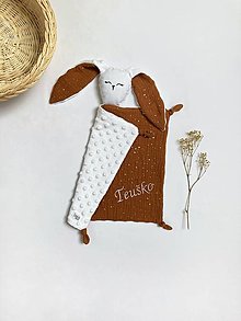 Hračky - Mojkáčik Zajko - minky a mušelín - 14945386_
