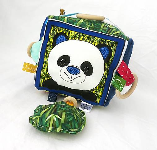 Textilná úchopová kocka (Panda)