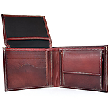 Pánske tašky - Praktická peňaženka z pravej kože v bordovej farbe, ručne tieňovaná - 14943841_