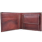 Pánske tašky - Pánska elegantná peňaženka z pravej kože v bordovej farbe, ručne tamponovaná - 14943939_