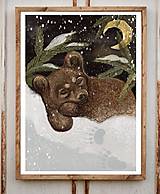 Grafika - Medvedie stopy - vianočný medveď - grafika - 14945709_