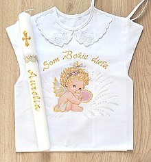Detské oblečenie - Košieľka na krst + sviečka EXPRES - 14942880_