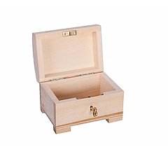 Iný materiál - Truhlica, drevená krabica s kľúčom - 14942971_