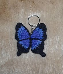 Kľúčenky - Háčkovaný motýľ - kľúčenka - 14945554_