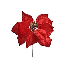 Polotovary - Dekoračná zamatová vianočná ruža CAN102 - 14945069_