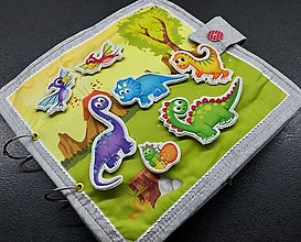 Hračky - Textilná kniha -Quiet Book-Dinosauri - 14945824_