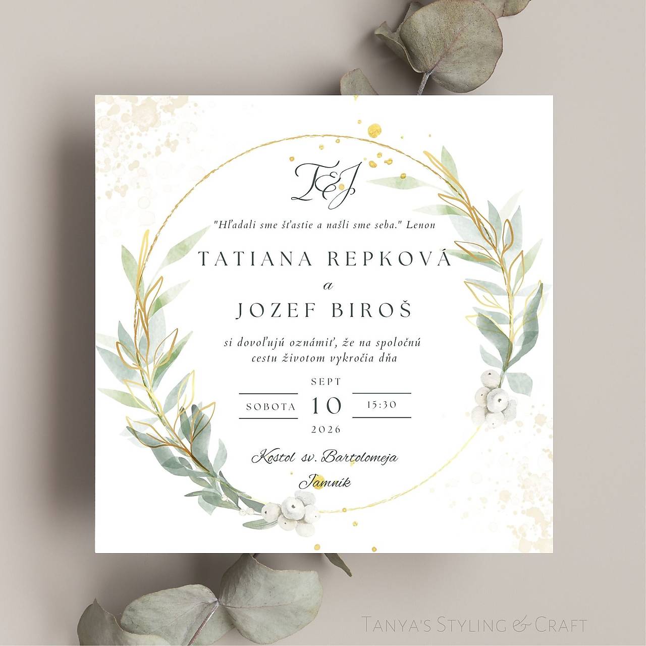 Kvetinkové svadobné oznámenie