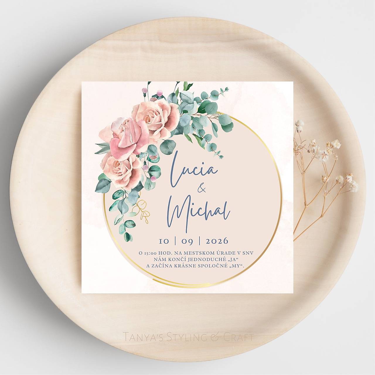 Kvetinkové svadobné oznámenie