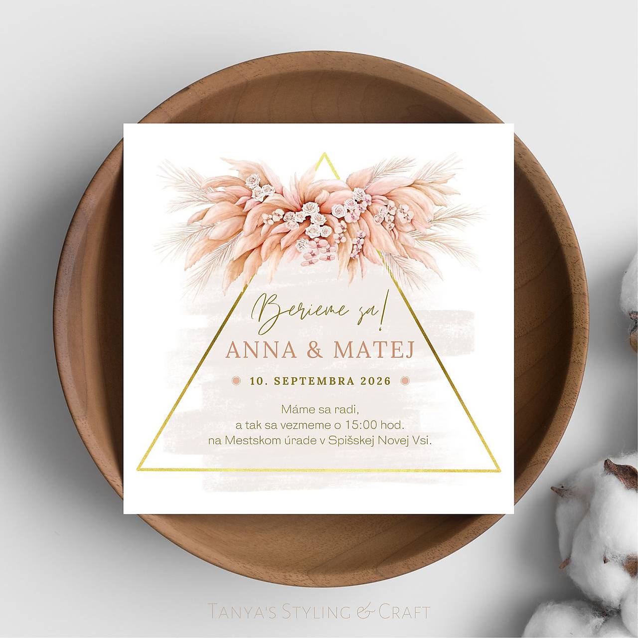 Kvetinkové svadobné oznámenie