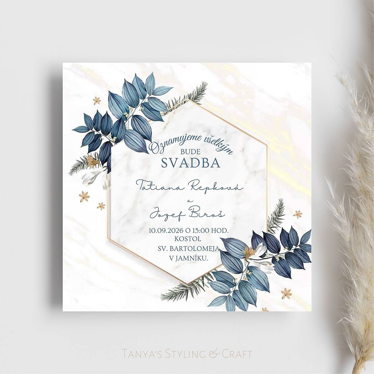 Kvetinkové svadobné oznámenie