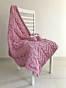 Detský textil - Deka do kočíka z Alize Puffy Fine 100x80cm staro-ružová - 14947987_