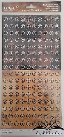 Papier - Papierové nálepky - Vintage abeceda (320 znakov) - 14948080_