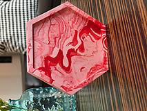 Nádoby - Šesťuholníková miska Ebba (červený melír) - 14948505_